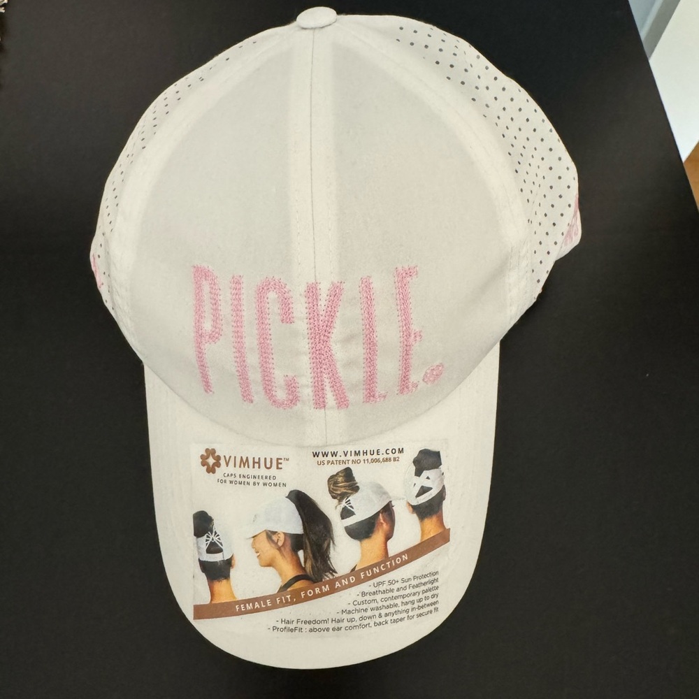 Women's White and Pink Pickleball Hat